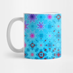 Blue Abstract Pattern with Stars Mug